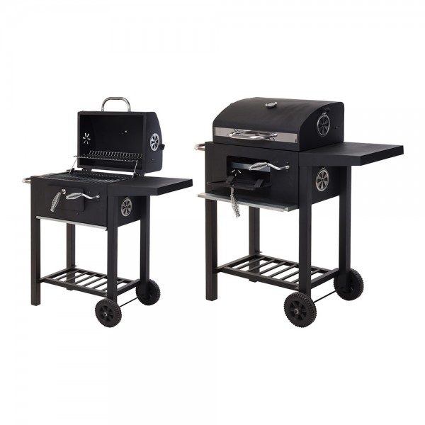 Barbacoa de carbon con tapa 48,5x36x96cm