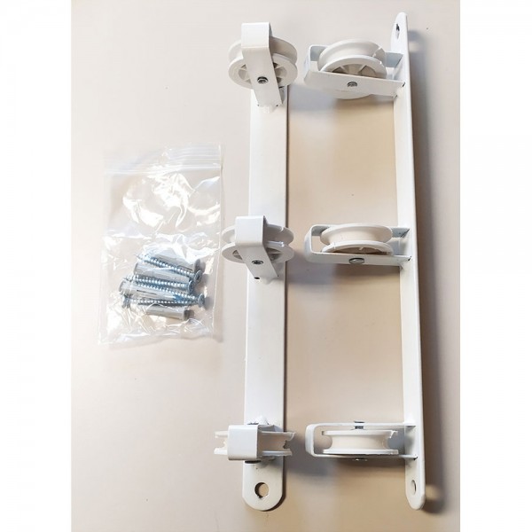 Tendedero de pared basic c/3 poleas blanco 37 x 5 x 5 cm