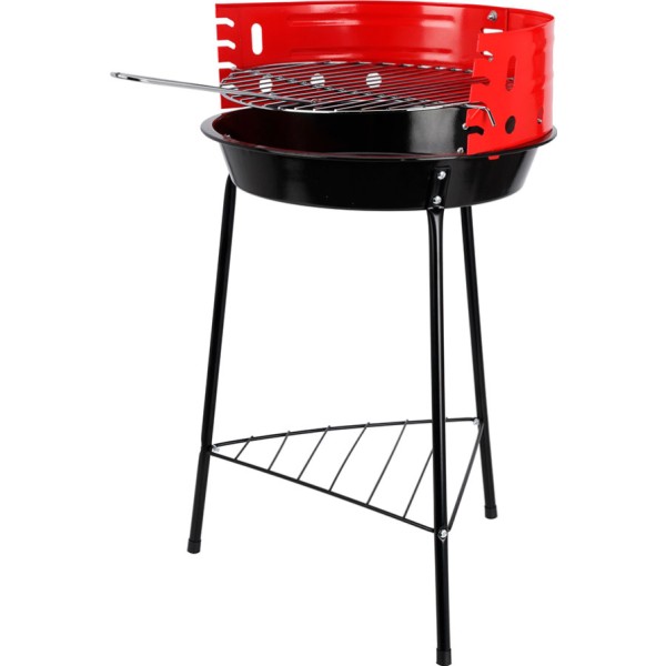 Barbacoa pie negra/roja, 33 x 32 x 55 cm