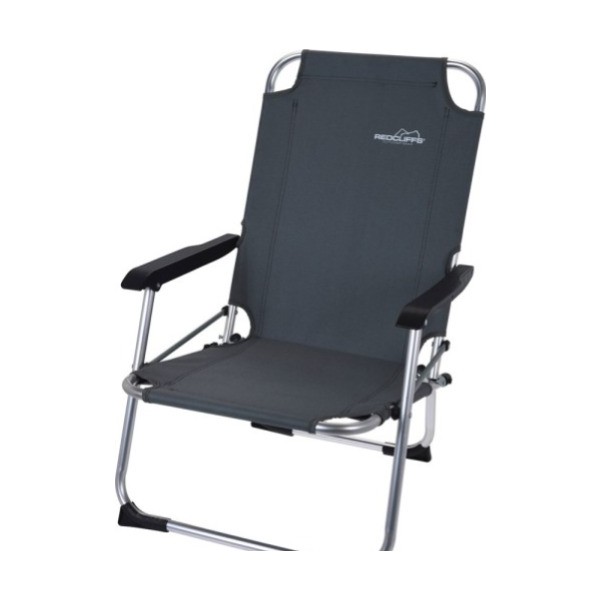 Silla plegable de aluminio color gris, 45x54x76cm
