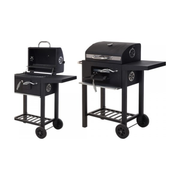 Barbacoa de carbon con tapa 48,5x36x96cm