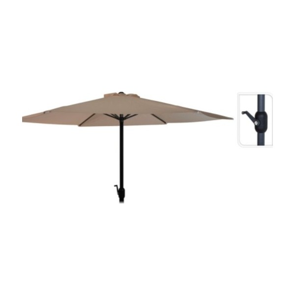 Parasol ø300cm altura 248cm. poste de aluminio con manivela color: taupe