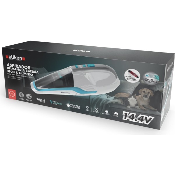 Aspirador mano bat. kuken sec/hum. 14.4v