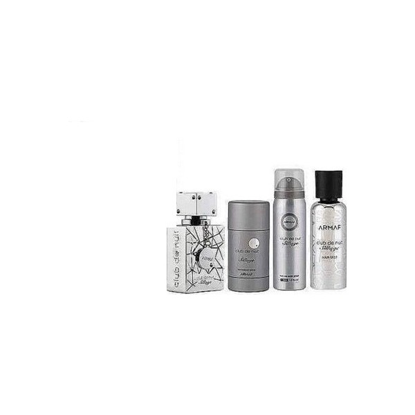 Armaf club de nuit sillage eau de parfum 30un vaporizador + hair mist 55ml + desodorante stick 75ml + spray corporal perfumado 50ml vaporizador