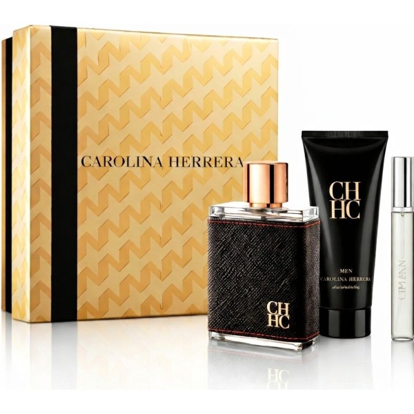 Carolina herrera ch men eau de toilette 100ml vaporizador + locion after shave 100ml + miniatura 10ml