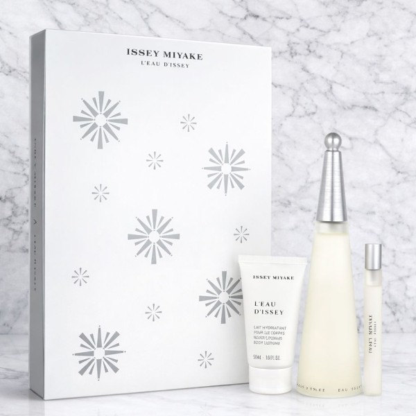 Issey miyake l'eau d'issey eau de toilette 100ml vaporizador + eau de toilette 10ml vaporizador + locion corporal perfumada 50ml